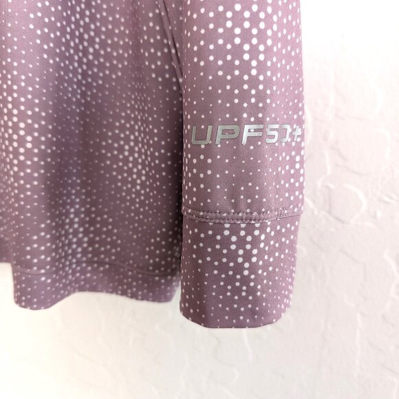 COOLIBAR Pullover Mens L Erodym Mauve Pink Print UPF 50+ Active Long Sleeve Polo - Picture 5 of 14